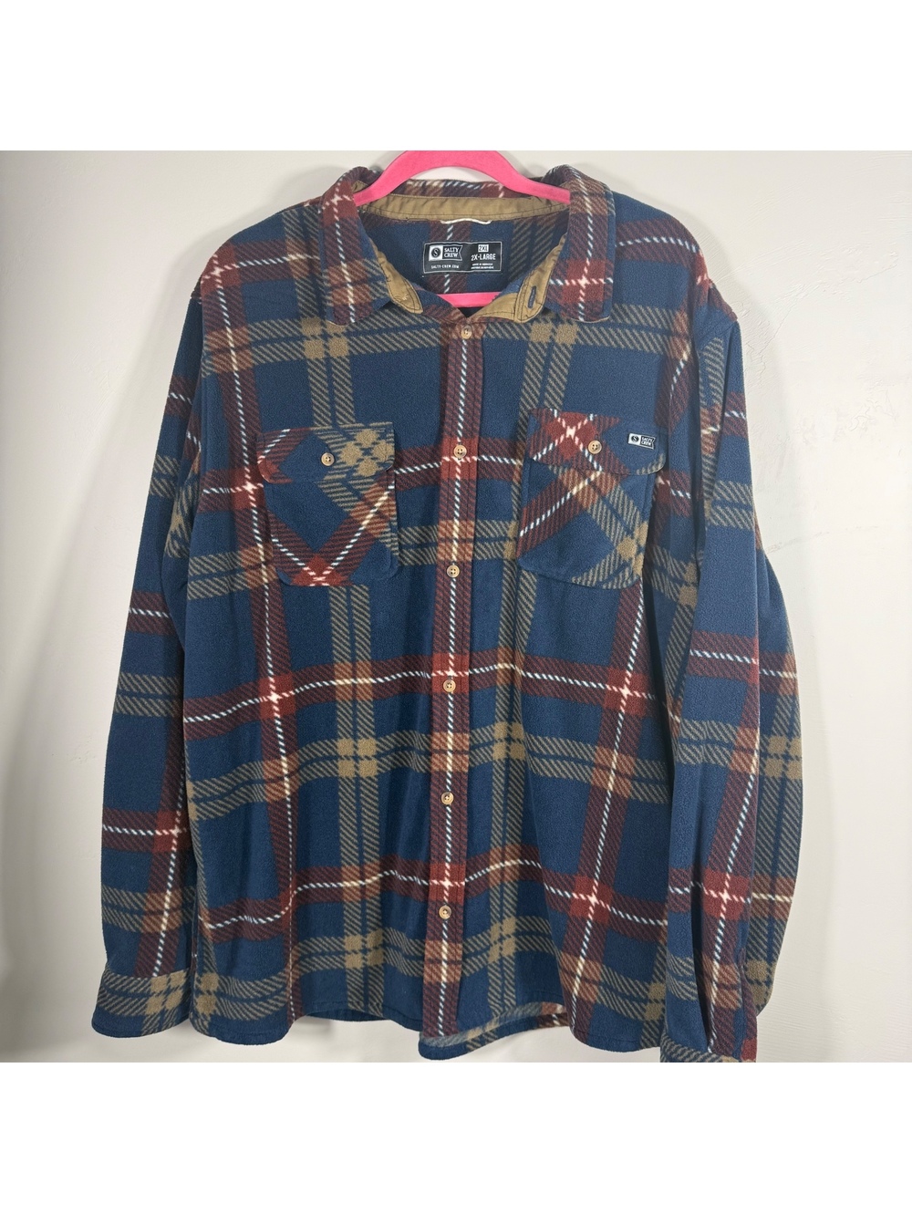 Salty Crew Plaid Fleece Button-Up Shirt | 2XL